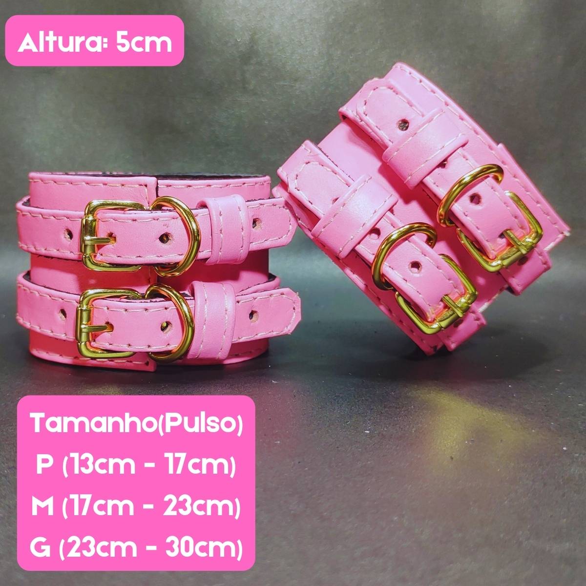 Algemas Sexuais Couro Rosa 