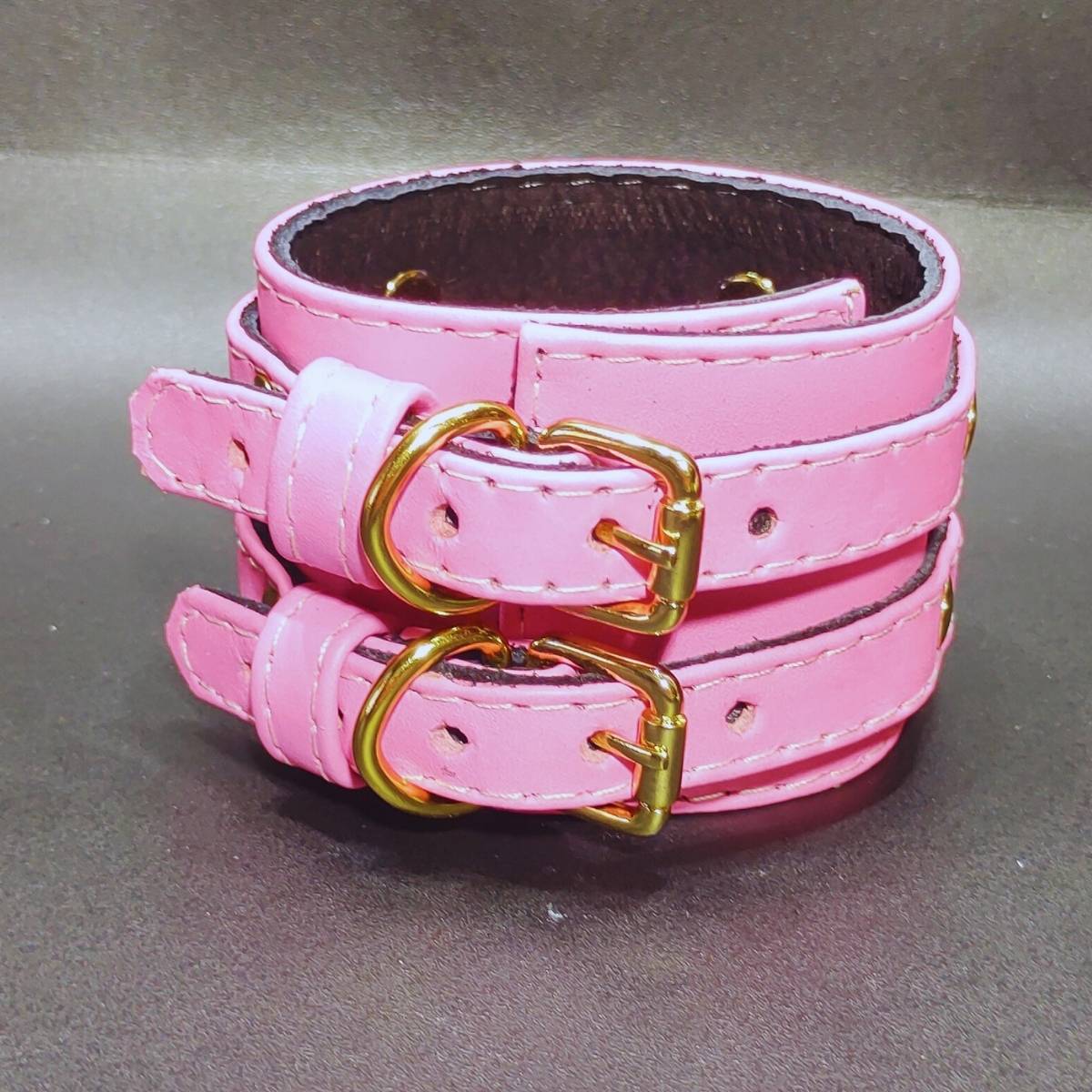 Algemas Sexuais Couro Rosa 