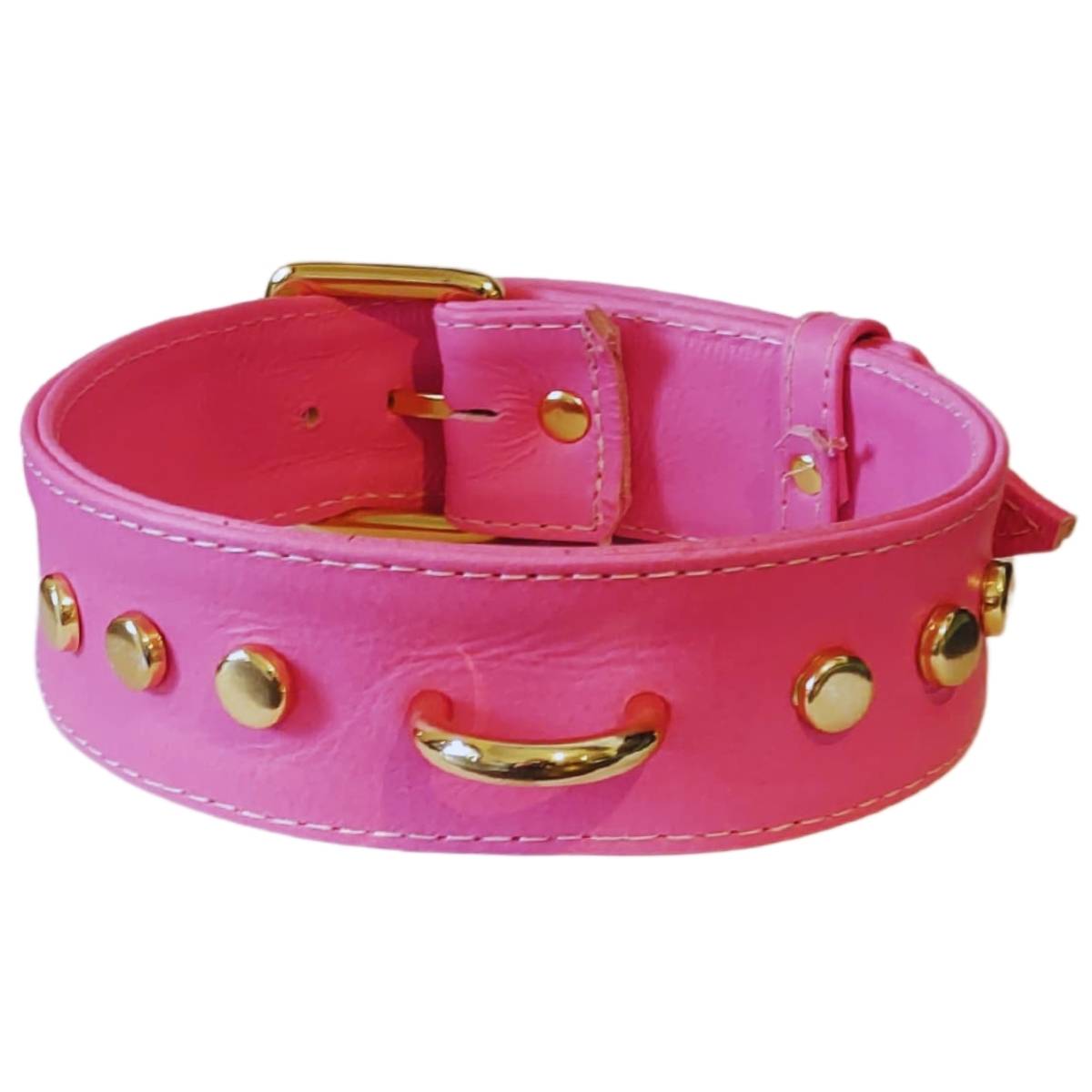 Choker de Couro Rosa "Paradise"