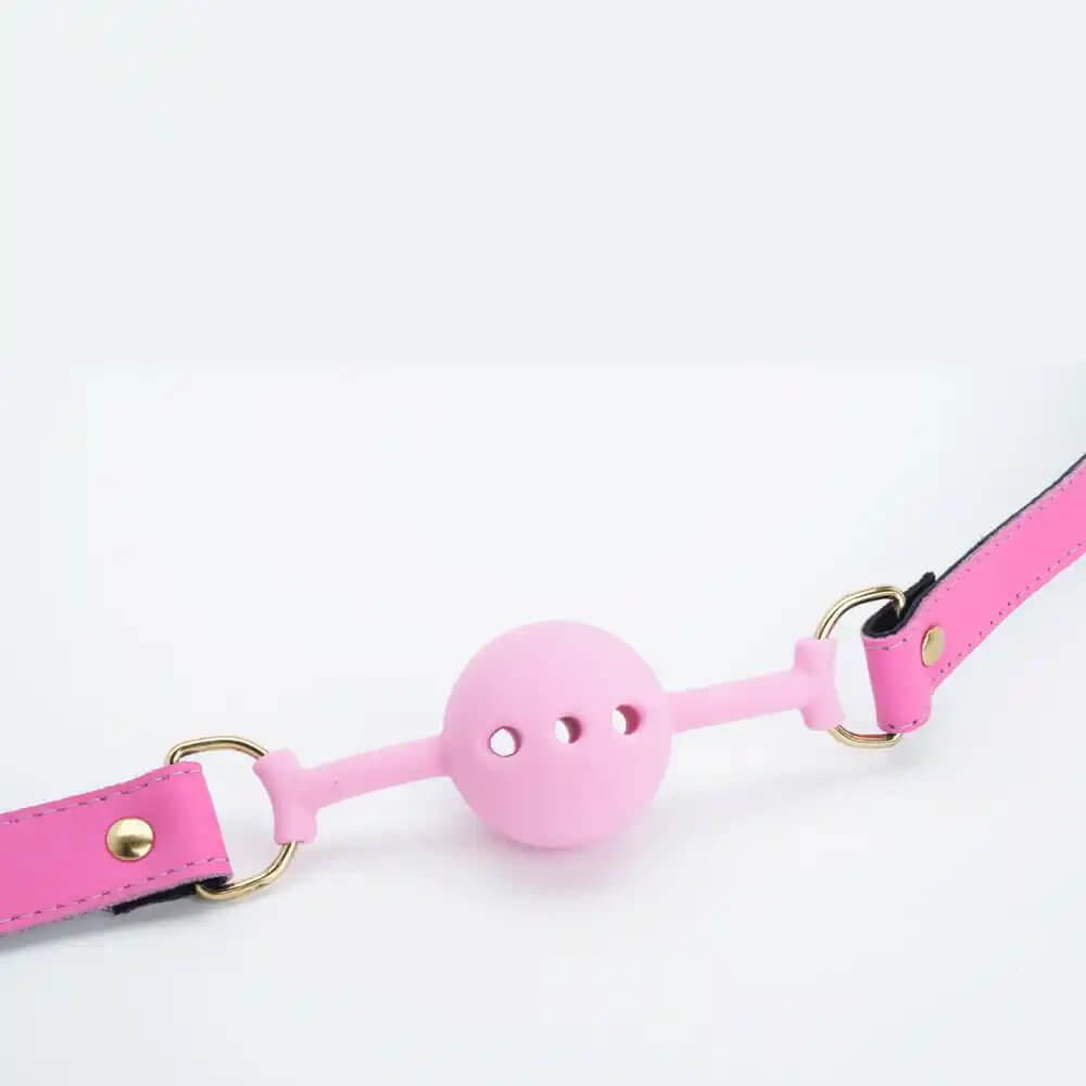 Ball Gag em Couro Rosa Pretty Pervy: realize suas fantasias mais íntimas