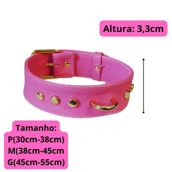 Choker de Couro Rosa "Paradise"