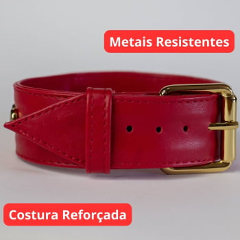 Choker de Couro Vermelho "Paradise"