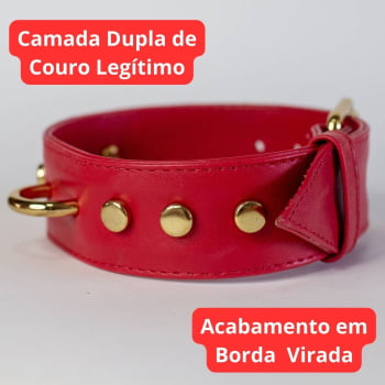 Choker de Couro Vermelho "Paradise"