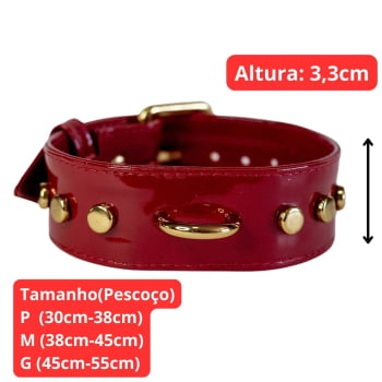 Choker de Couro Vermelho Verniz "Paradise"