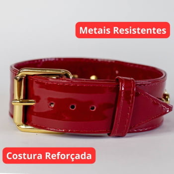 Choker de Couro Vermelho Verniz "Paradise"