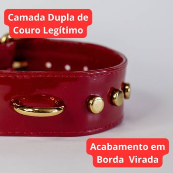 Choker de Couro Vermelho Verniz "Paradise"