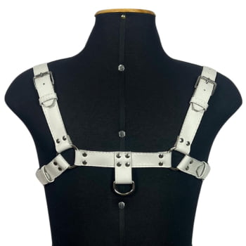 Harness Masculino Couro Branco