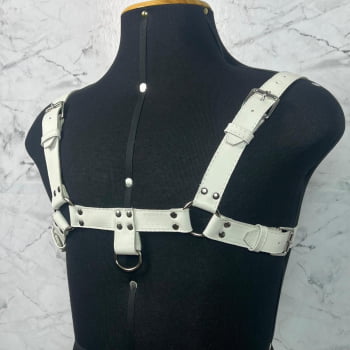 Harness Masculino Couro Branco