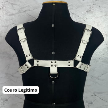 Harness Masculino Couro Branco