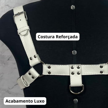 Harness Masculino Couro Branco