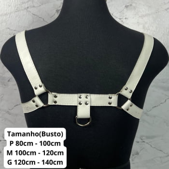 Harness Masculino Couro Branco