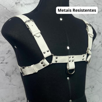 Harness Masculino Couro Branco