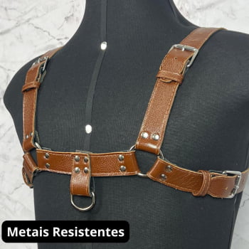 Harness Masculino Couro Marrom