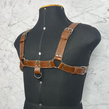 Harness Masculino Couro Marrom