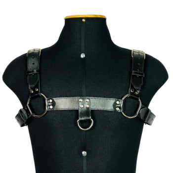 Harness Masculino Couro Preto