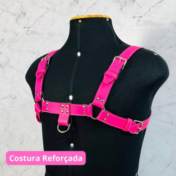 Harness Masculino Couro Rosa