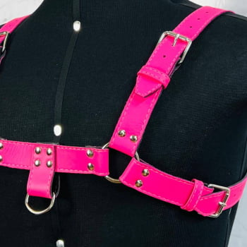 Harness Masculino Couro Rosa