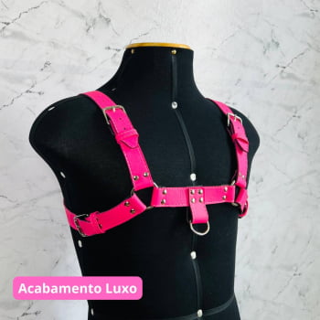 Harness Masculino Couro Rosa