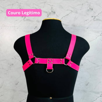 Harness Masculino Couro Rosa