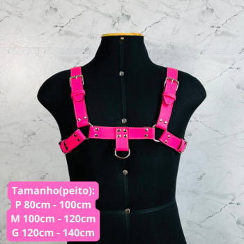 Harness Masculino Couro Rosa