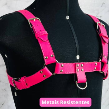 Harness Masculino Couro Rosa