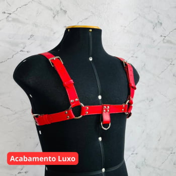 Harness Masculino Couro Vermelho