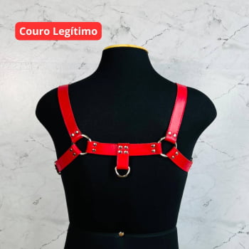 Harness Masculino Couro Vermelho